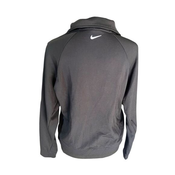 Nike Women’s Small Jacket Fleece 1/4 Zip Pullover Black Swoosh Ribbon On Zipper - Picture 3 of 5